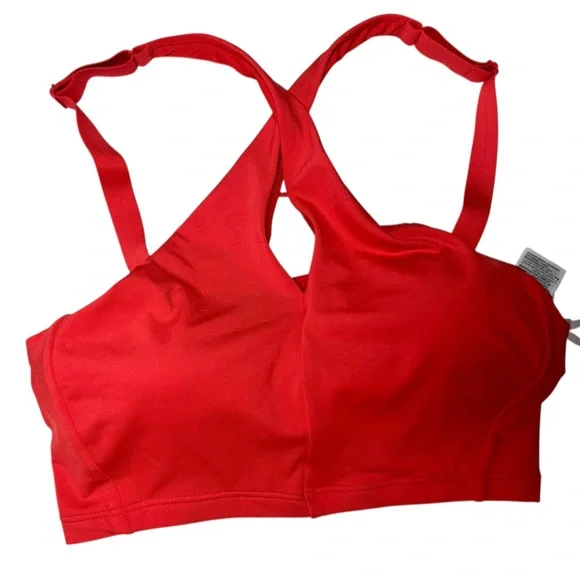 ATHLETA orange cross front cross back high neck swim bikini top size XS NWOT - Picture 2 of 7